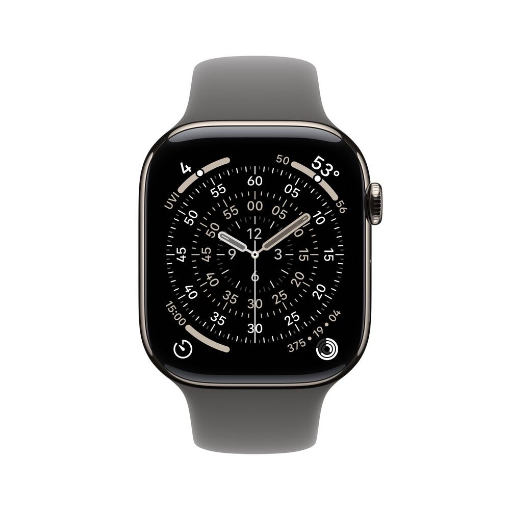 Apple Watch Series 11 &#40;GPS+Cellular&#41; 46mm Natural Titanium Case with Stone Gray Sport Band - M/L - Natural - &#40;2025&#41;&#40;Pre-Order&#41;, , large