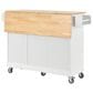 HOMLUX 53" Rolling Mobile Kitchen Island with Solid Wood Top and Locking Wheels in White, , large