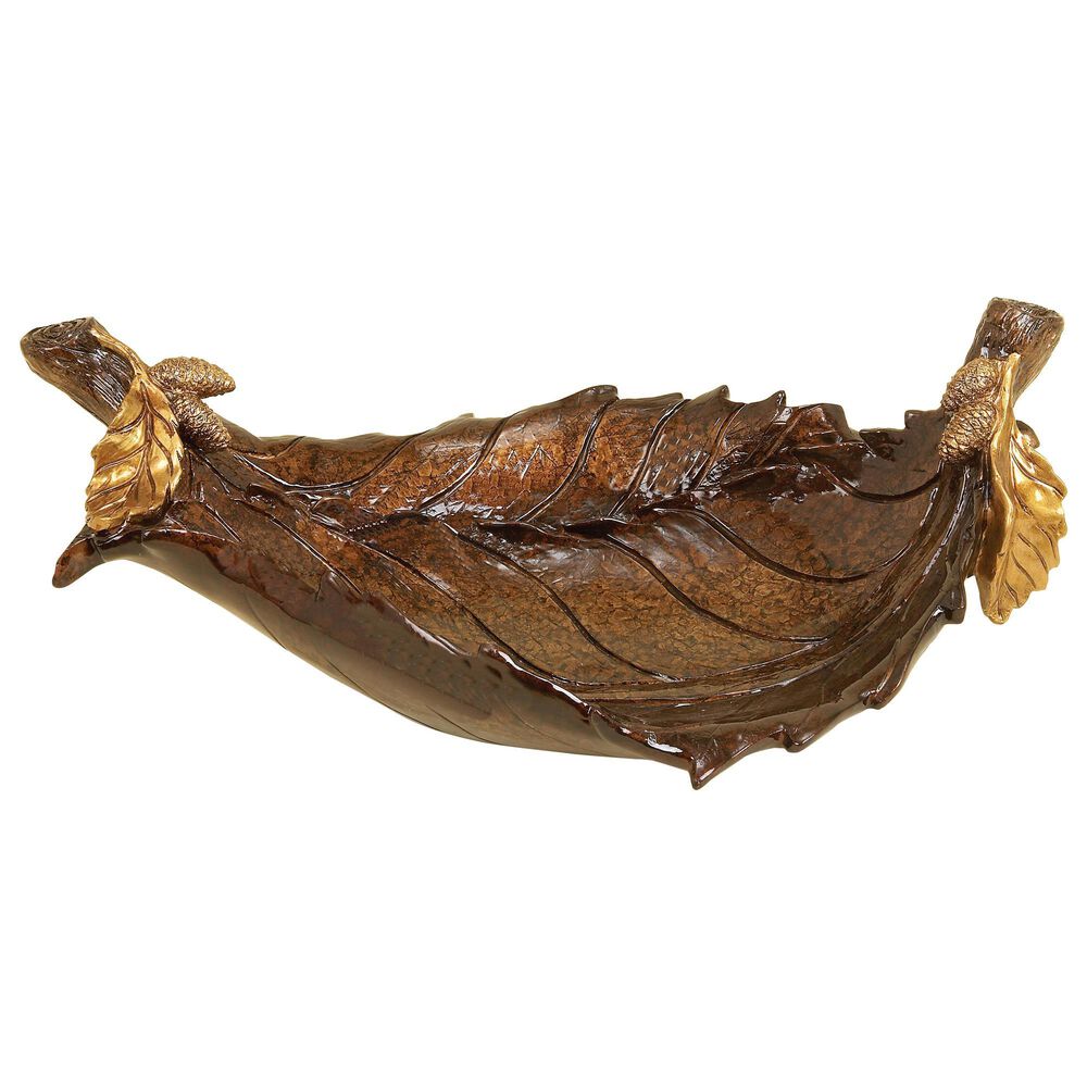 Maple and Jade 7" Traditional Resin Decorative Bowl in Bronze, , large