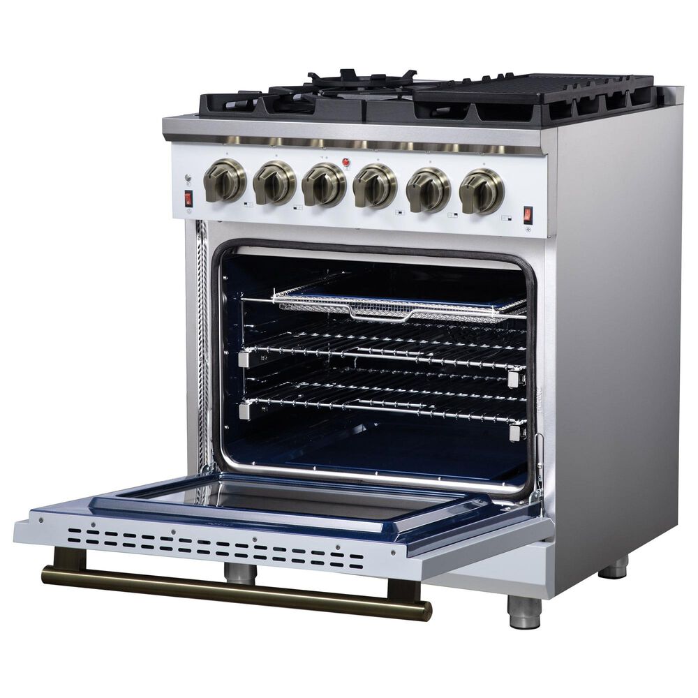 Forno Massimo 30" Freestanding Gas Range in White, , large