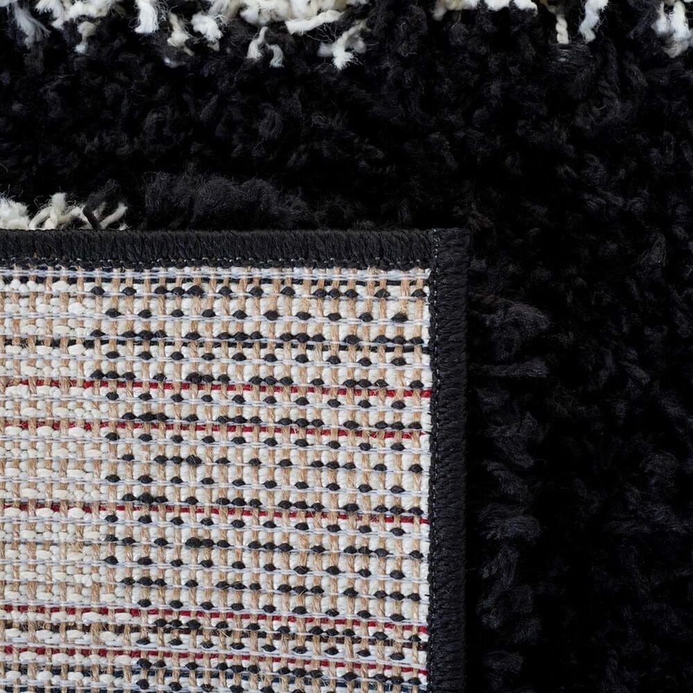 Safavieh Venus Shag VNS603Z 8' x 10' Black and Ivory Area Rug, , large