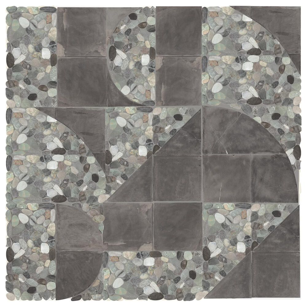 Dal-Tile Pebble Oasis Coastal 12" x 12" Art Deco Natural Stone Mosaic Sheet, , large