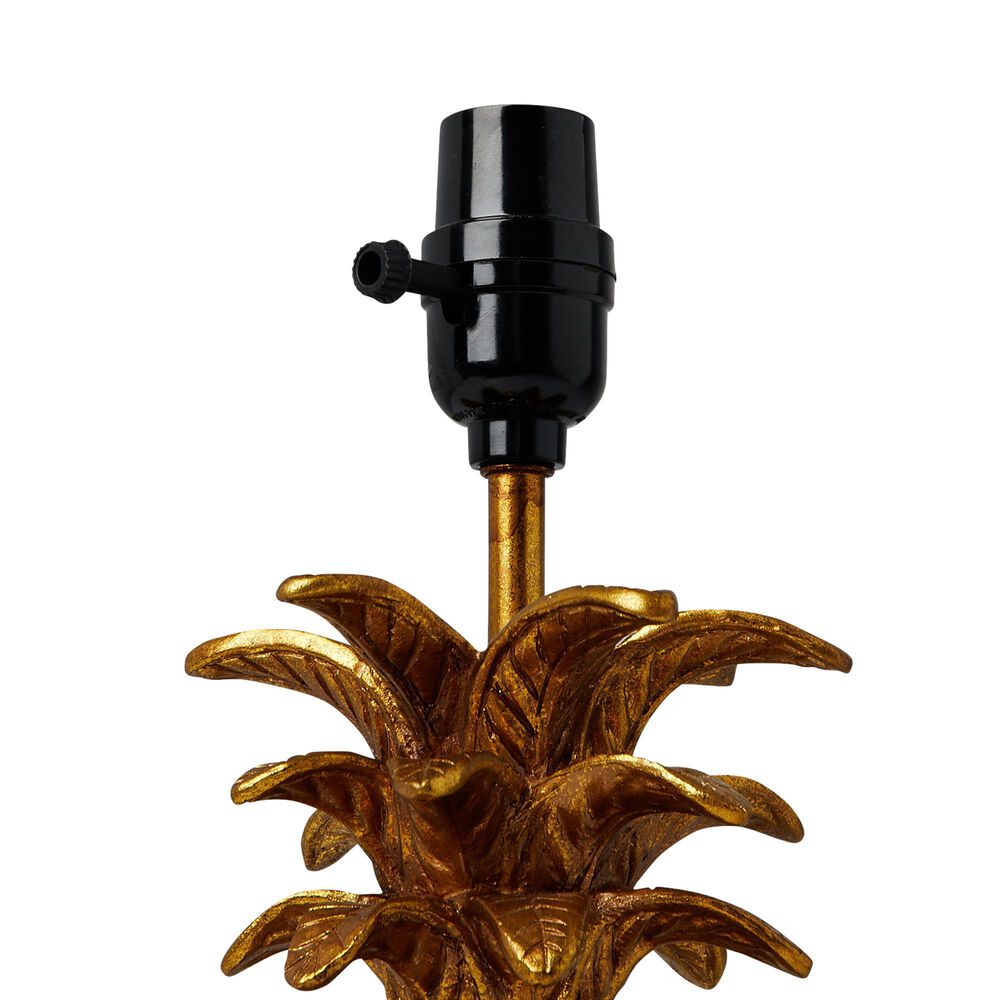 Creative Coop Resin Pineapple Table Lamp in Distressed Gold, , large