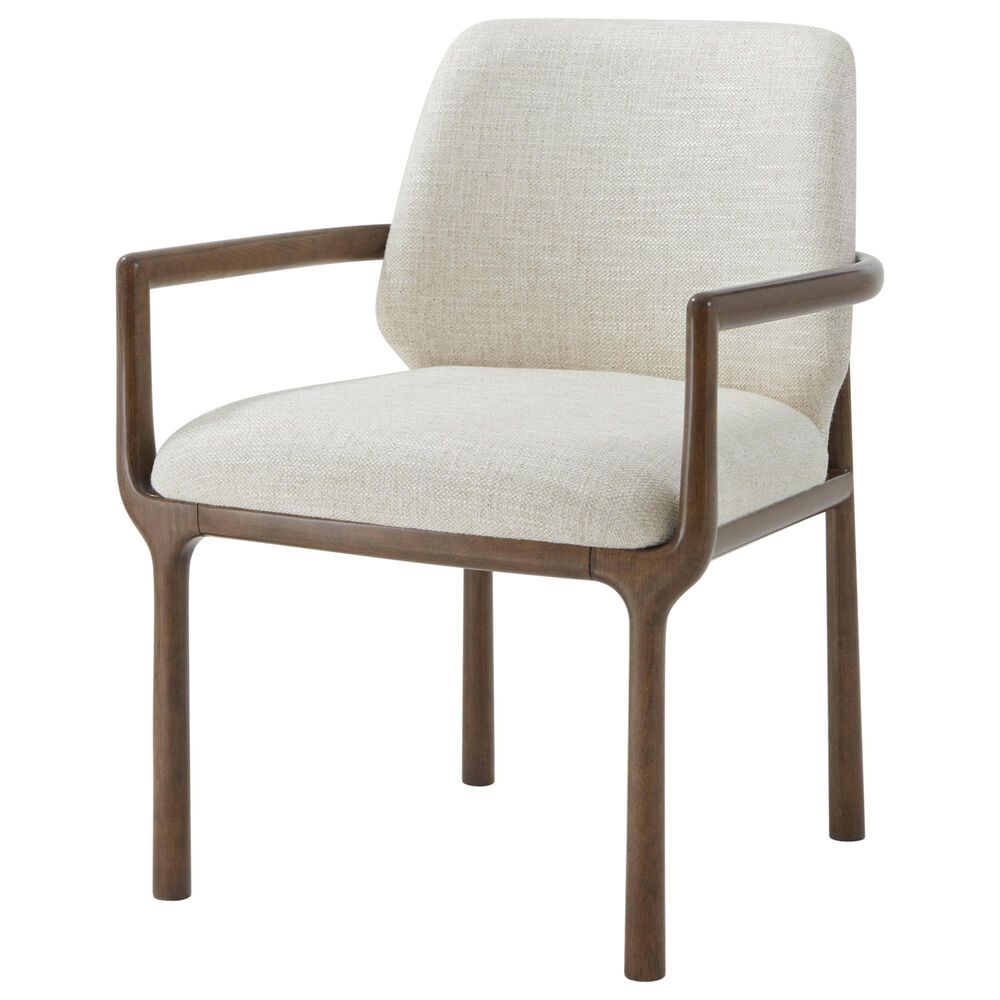 Theodore Alexander Kesden Arm Chair with Halo Upholstered in Pyramid Brown, , large