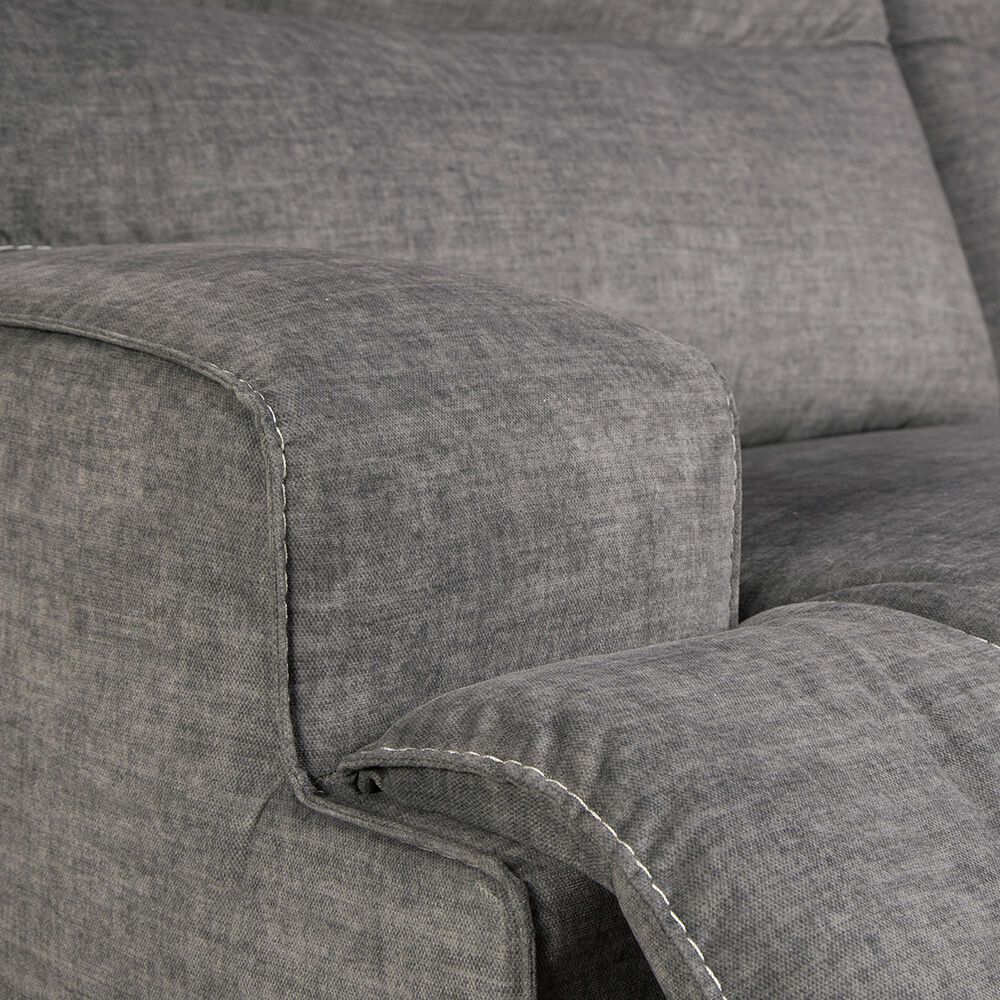 Benchcraft Coombs Double Power Reclining Loveseat with Console in Charcoal, , large