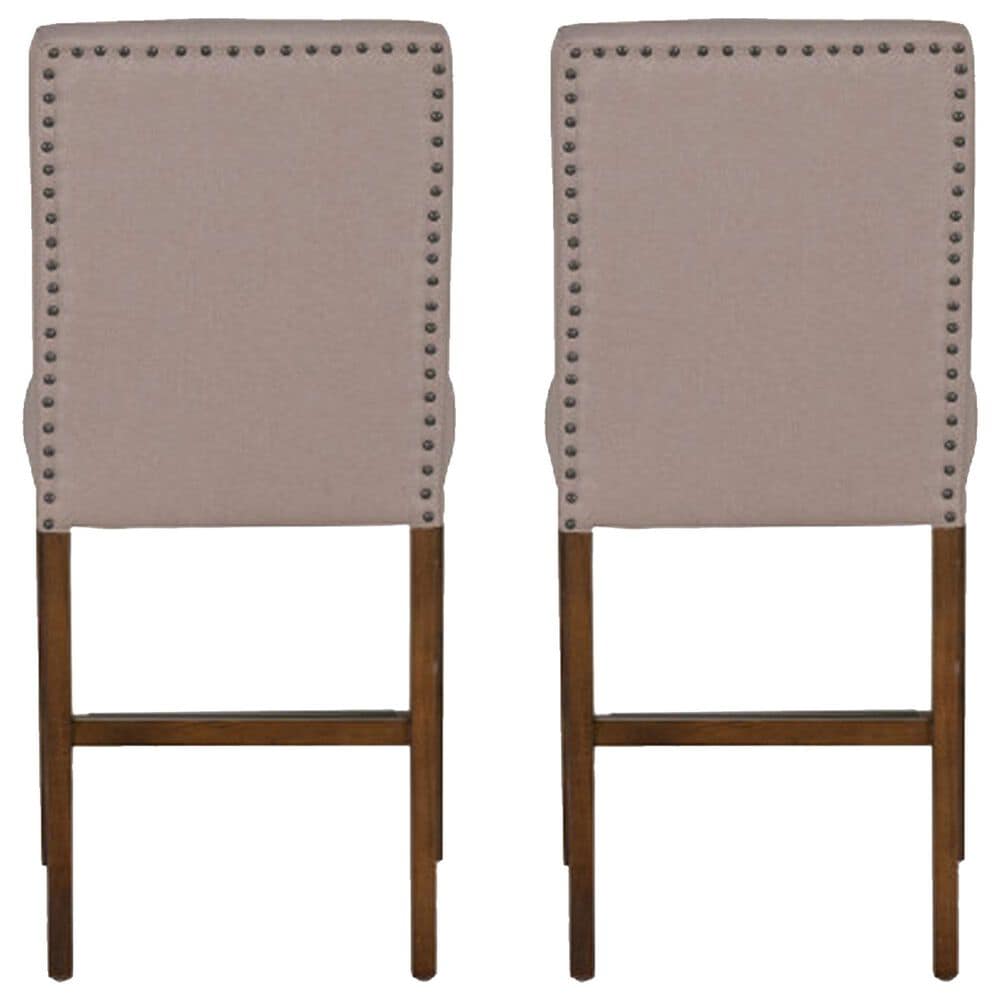 Linon Home Decor Spiva Counter Stool with Tan Cushion in Brown (Set of 2), , large
