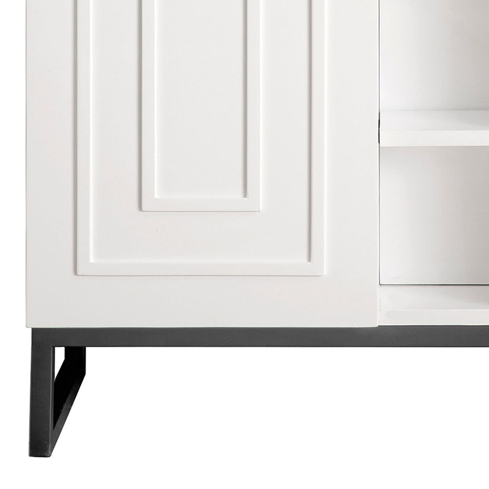 James Martin Vanities Alicante 39.5&quot; Single Bathroom Vanity in Glossy White and Matte Black with 5 cm White Glossy Resin Top and Rectangular Sink, , large