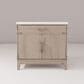 Lexora Home Laurel 36" Single Bathroom Vanity in Grey Oak with White Carrara Marble Top and Rectangular Sink, , large