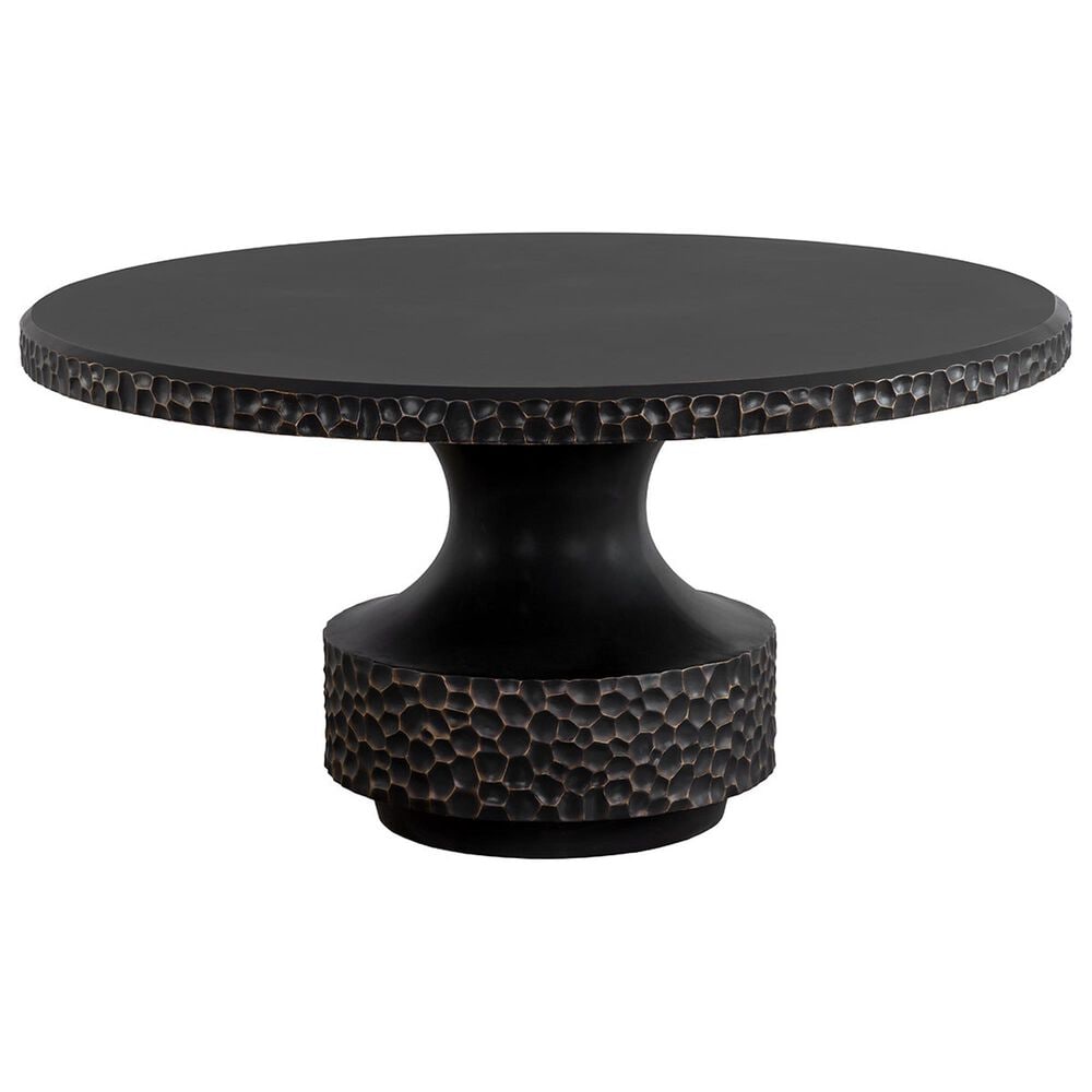 SUNPAN TRADING Mersin and Heloise 5-Piece Round Dining Set in Black and Gold, , large