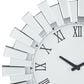 Maple and Jade Starburst Mirrored Decorative Wall Clock in Silver, , large