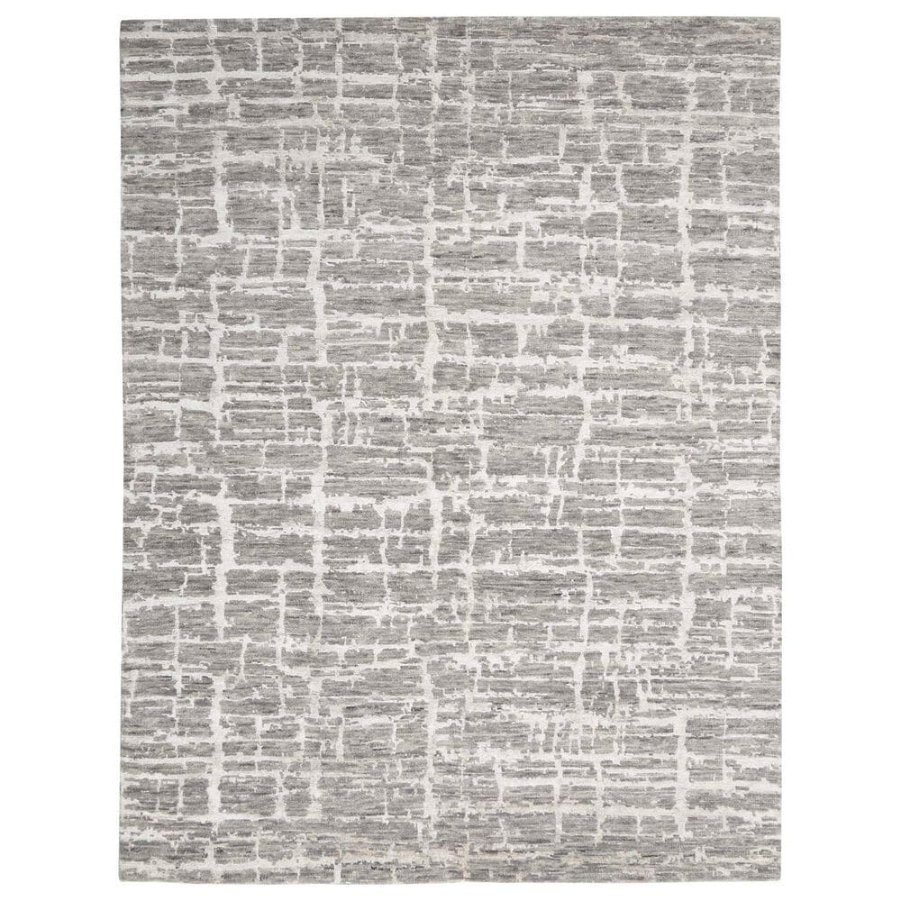 Nourison Luna 7"9" x 9"9" Grey and Silver Area Rug, , large