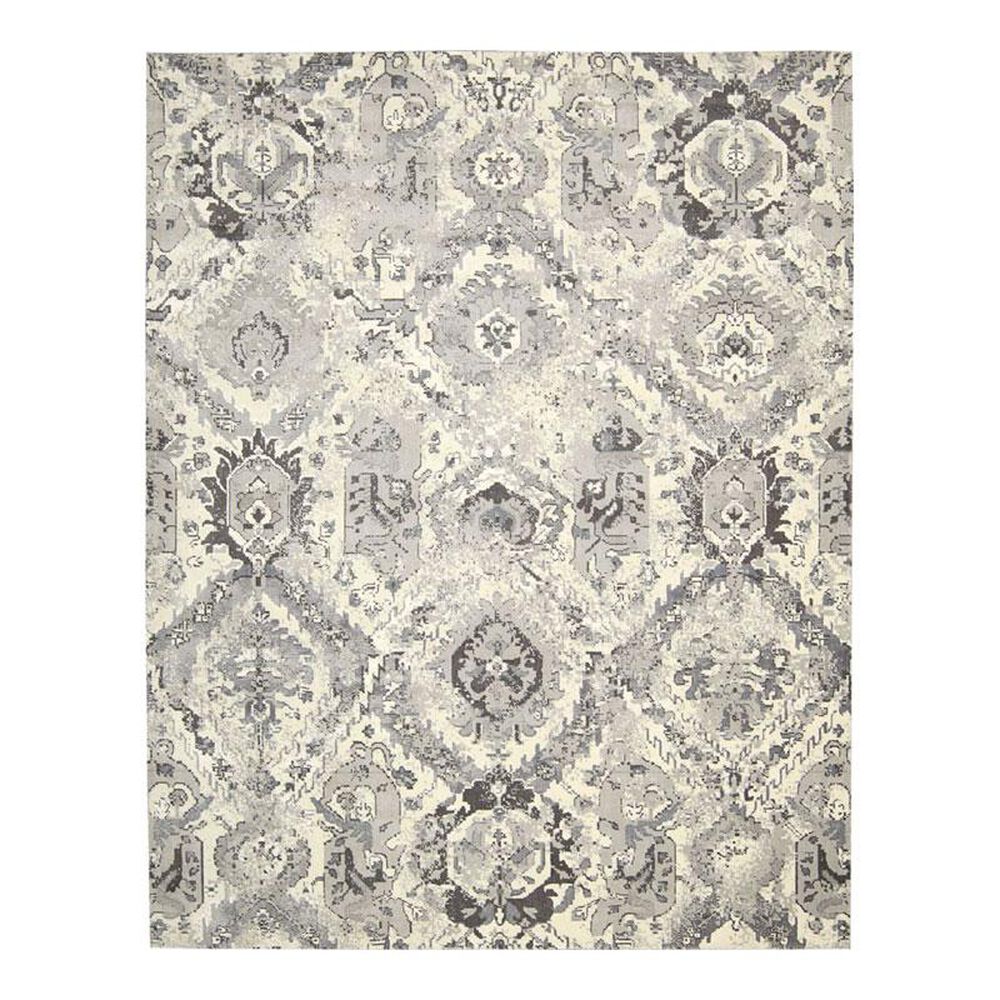 Nourison Twilight TWI03 8"6" x 11"6" Ivory/Gray Area Rug, , large