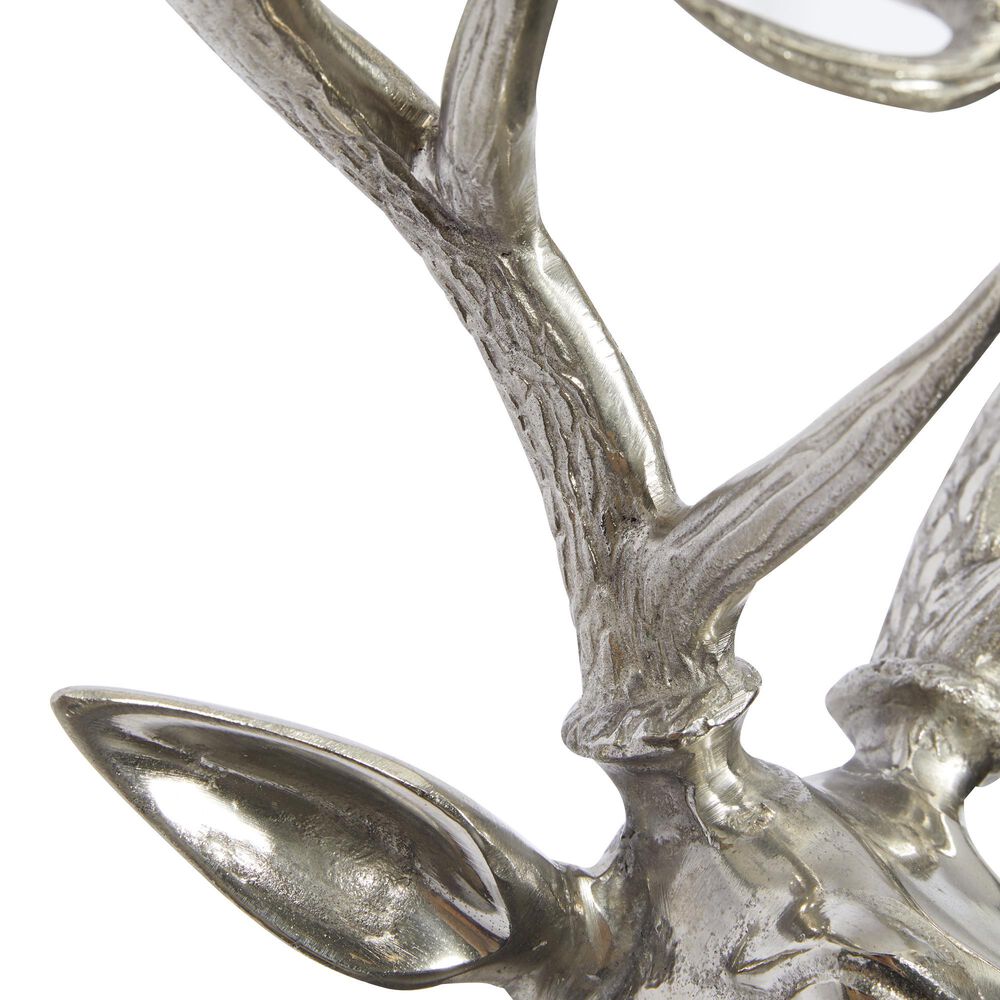 Maple and Jade 23&quot; x 17&quot; Eclectic Deer Wall Decor in Silver, , large