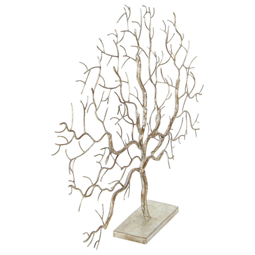Maple and Jade 24&quot; x 32&quot; Winter Tree Sculpture in Silver and Gold, , large