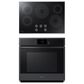 Samsung 2-Piece Kitchen Package with Matte Black Steel 30" Built-In Convection Single Wall Oven and Stainless Steel Smart Electric 30" Cooktop, , large
