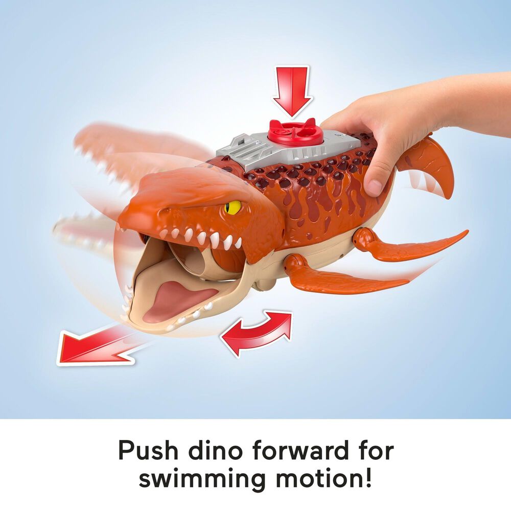 Fisher Price Aquachomp Chase Mosasaurus Dinosaur Action Figure Playset in Multicolor, , large