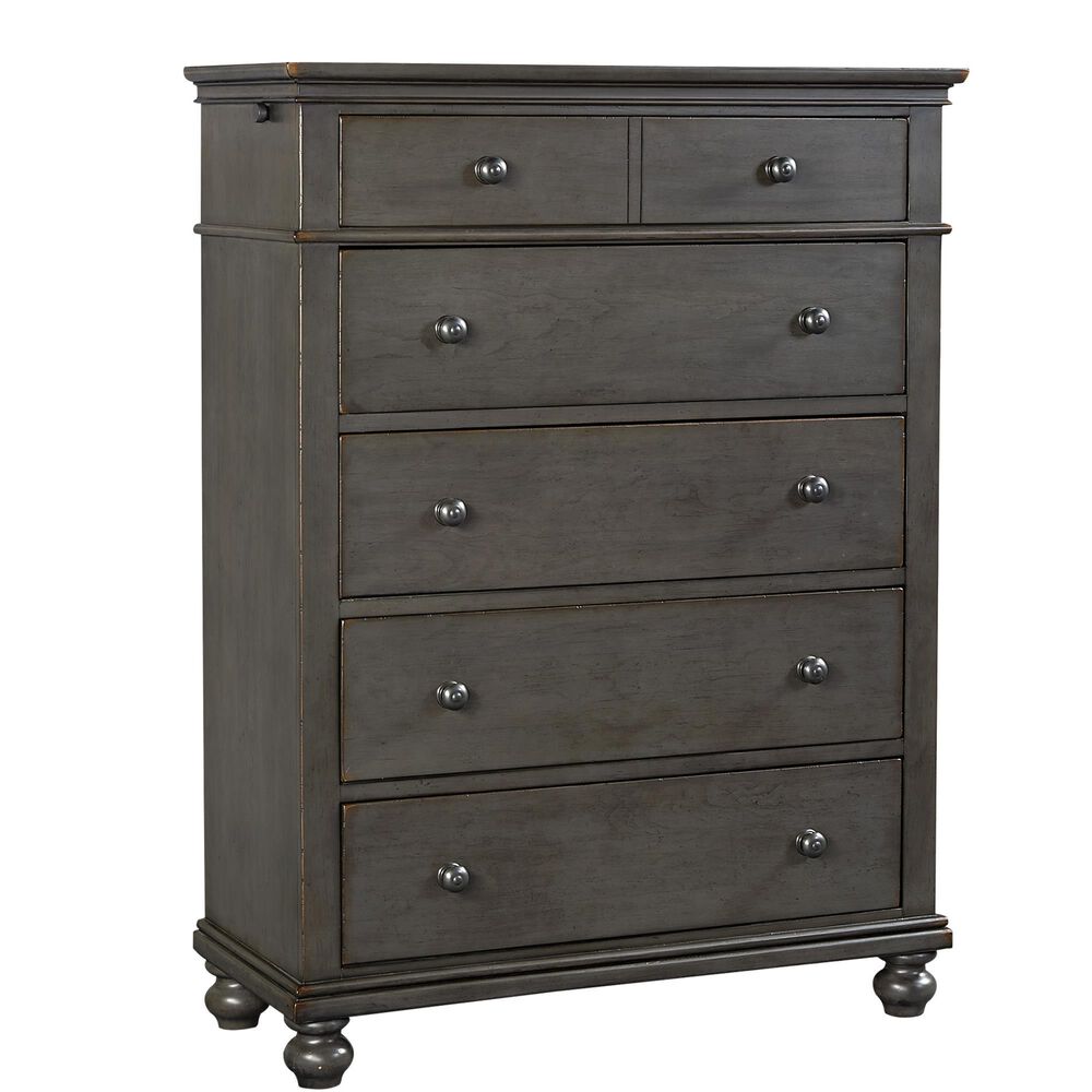 Riva Ridge Oxford 5-Drawer Chest in Peppercorn, , large