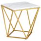 Mayberry Hill Riko End Table in Gold and White, , large