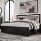 Ashley Maeling King Upholstered Panel Bed in Matte Black with LED Light, , large
