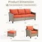 HOMLUX 5-Piece Outdoor Wicker Patio Furniture Set in Orange Red, , large