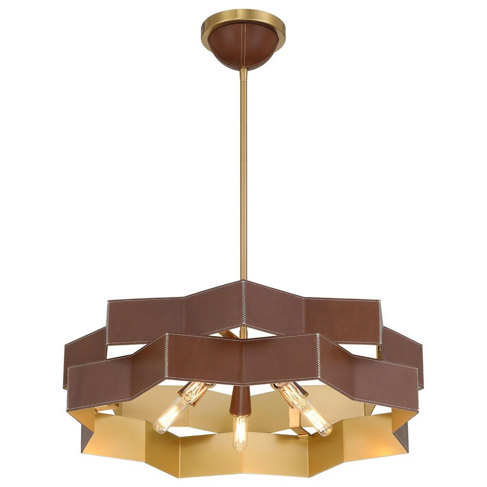 Savoy House Atherton 5-Light Pendant in Warm Brass, , large