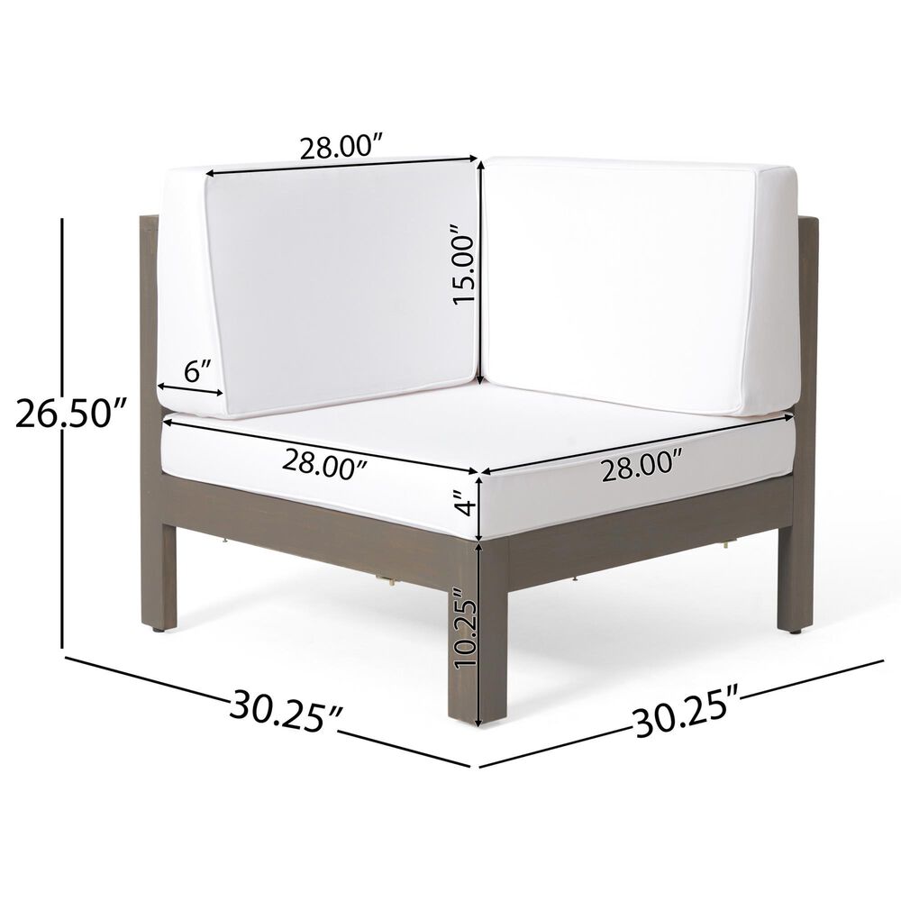 Hearth and Haven Brava 4-Piece Outdoor Sectional Set in White, , large
