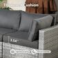 HOMLUX 5-Piece Patio Conversation Set with Grey Wicker in Black, , large