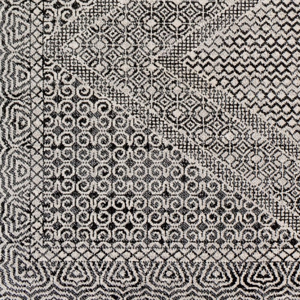 Surya Lavadora LVR2342 6&#39;7&quot; Round Black, Gray and Light Gray Area Rug, , large