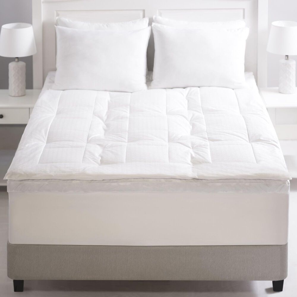 Allied Home California King Feather Mattress Topper in White, , large