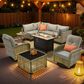 HOMLUX 9-Piece Patio Conversation Set in Gray, , large