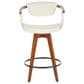 Lumisource Oracle Swivel Counter Stool with Cream Cushion in Walnut and Black, , large