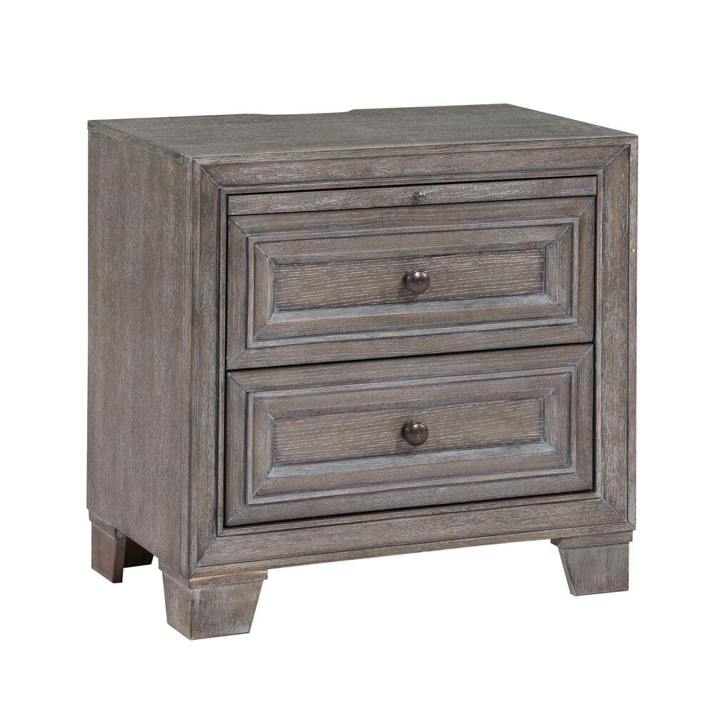 Davis International Traditional 2 Drawer Nightstand in Gray, , large