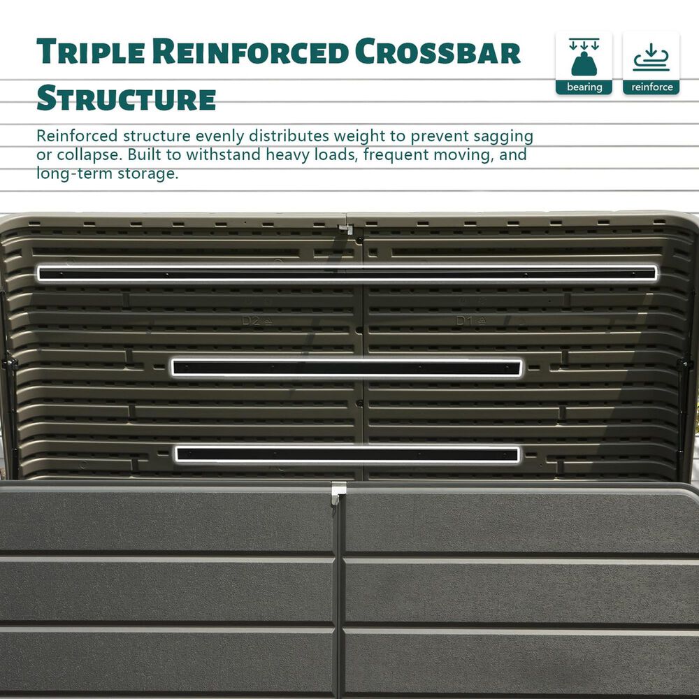 HOMLUX 200-Gallon Outdoor Storage Deck Box in Gray, , large