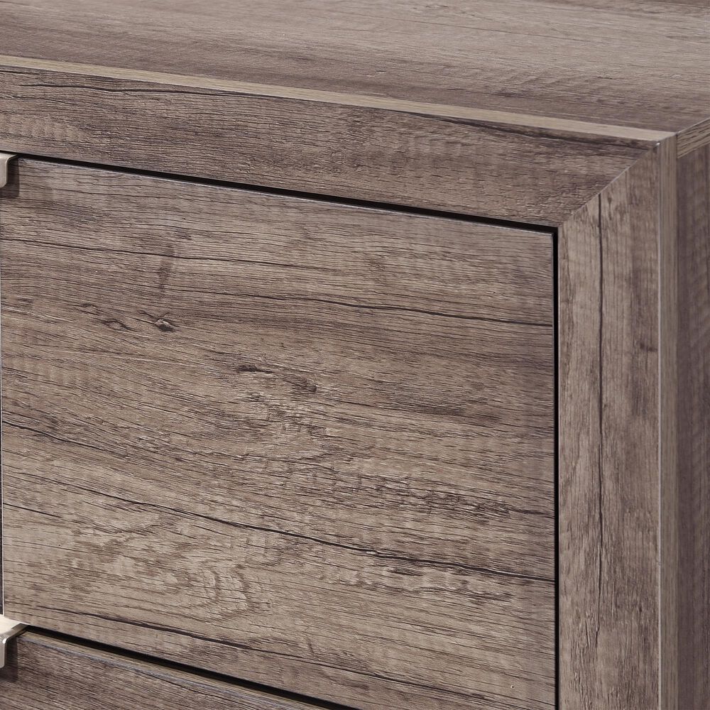 Crown Mark Rangley 2-Drawer Nightstand in Grey and Black, , large