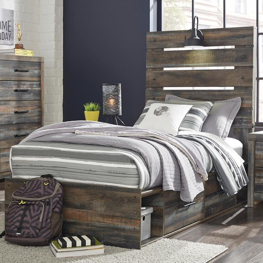 Ashley Drystan Twin-Full Under Bed Storage in Rustic Brown, , large