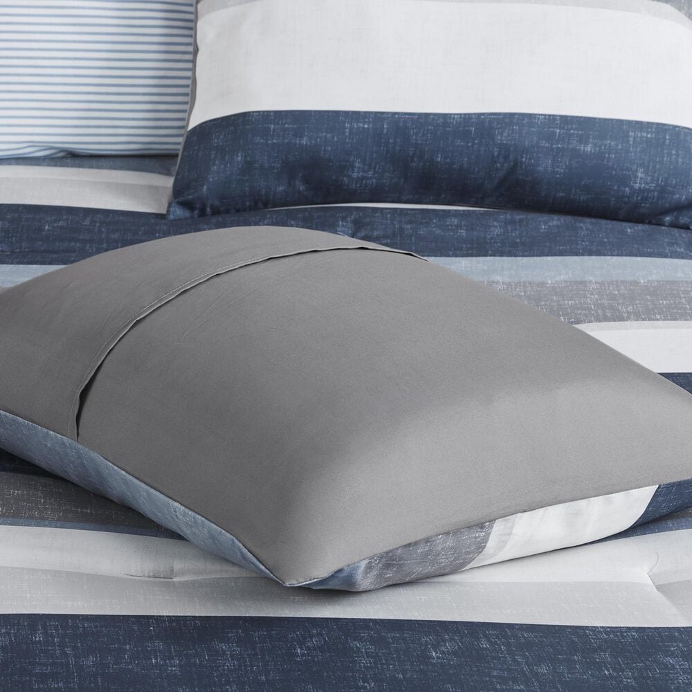 Hampton Park Jaxon 7-Piece Queen Comforter Set with Bed Sheets in Blue and Grey, , large
