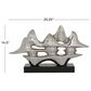 Maple and Jade Porcelain Sculpture in Silver and Black, , large
