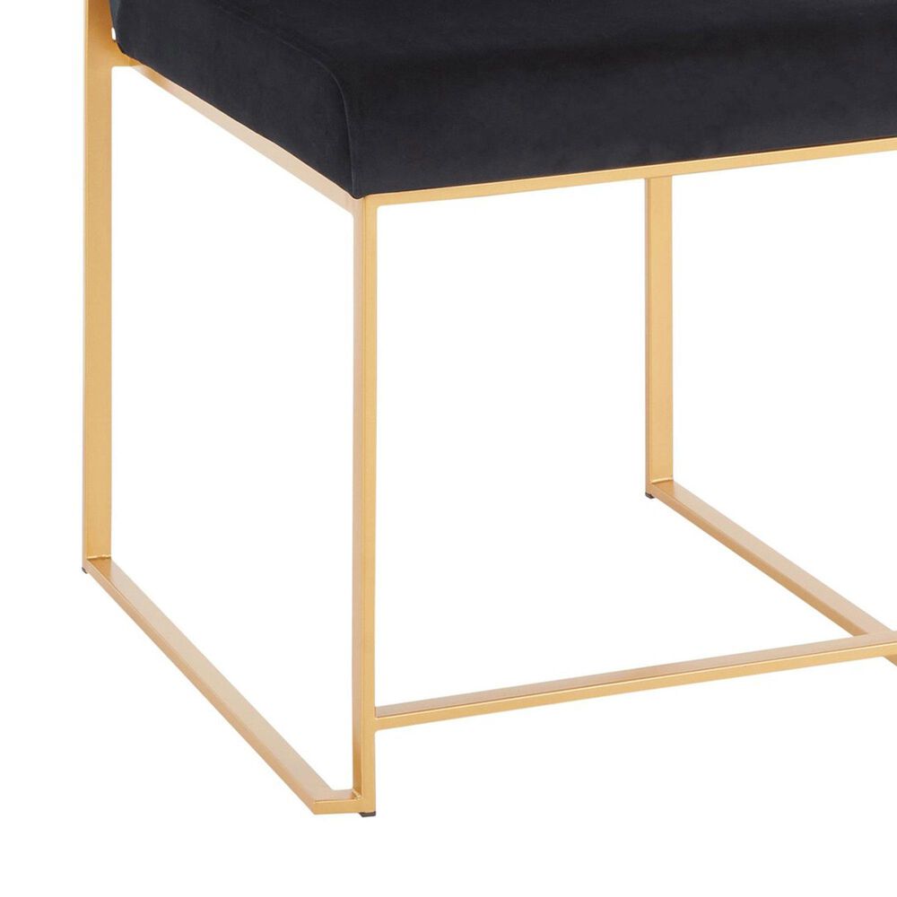 LumiSource Fuji Side Chair with Black Velvet Cushion in Gold (Set of 2), , large