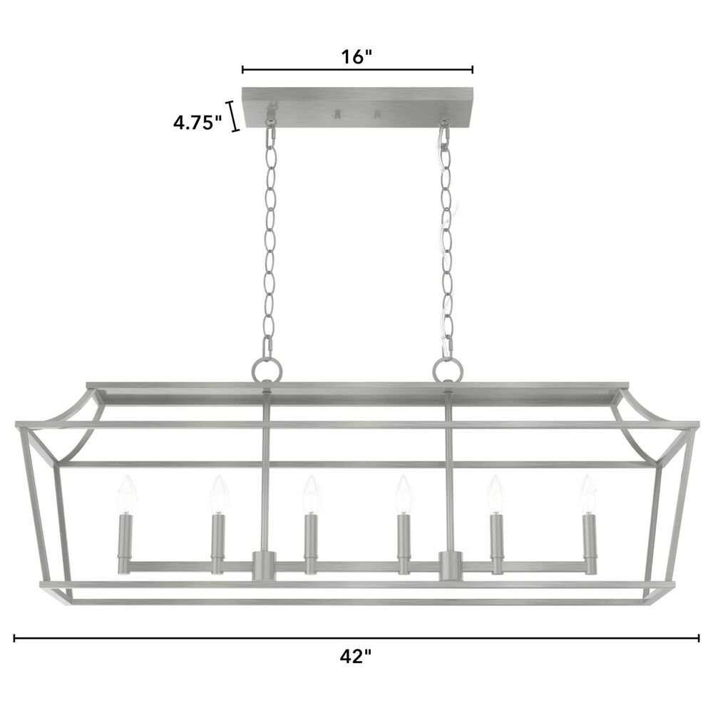 Hunter Laurel Ridge 6-Light Linear Chandelier in Brushed Nickel, , large