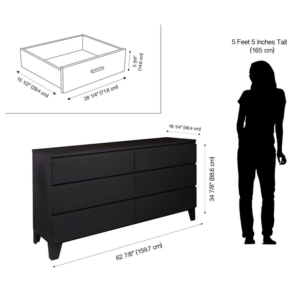 Loft District Metrica 6 Drawer Dresser in Softwelle Lava, , large