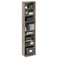 HOMLUX 8-Tier Multimedia Storage Tower with Adjustable Shelves in French Oak Grey, , large