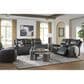 Ashley Glossmore Manual Reclining Sofa in Black, , large