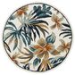 L&R Resources Sinuous Tropical Paradise Floral 6" Round White, Blue and Tan Area Rug, , large