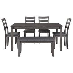 Signature Design by Ashley Bridson 6-Piece Rectangular Dining Set in Gray