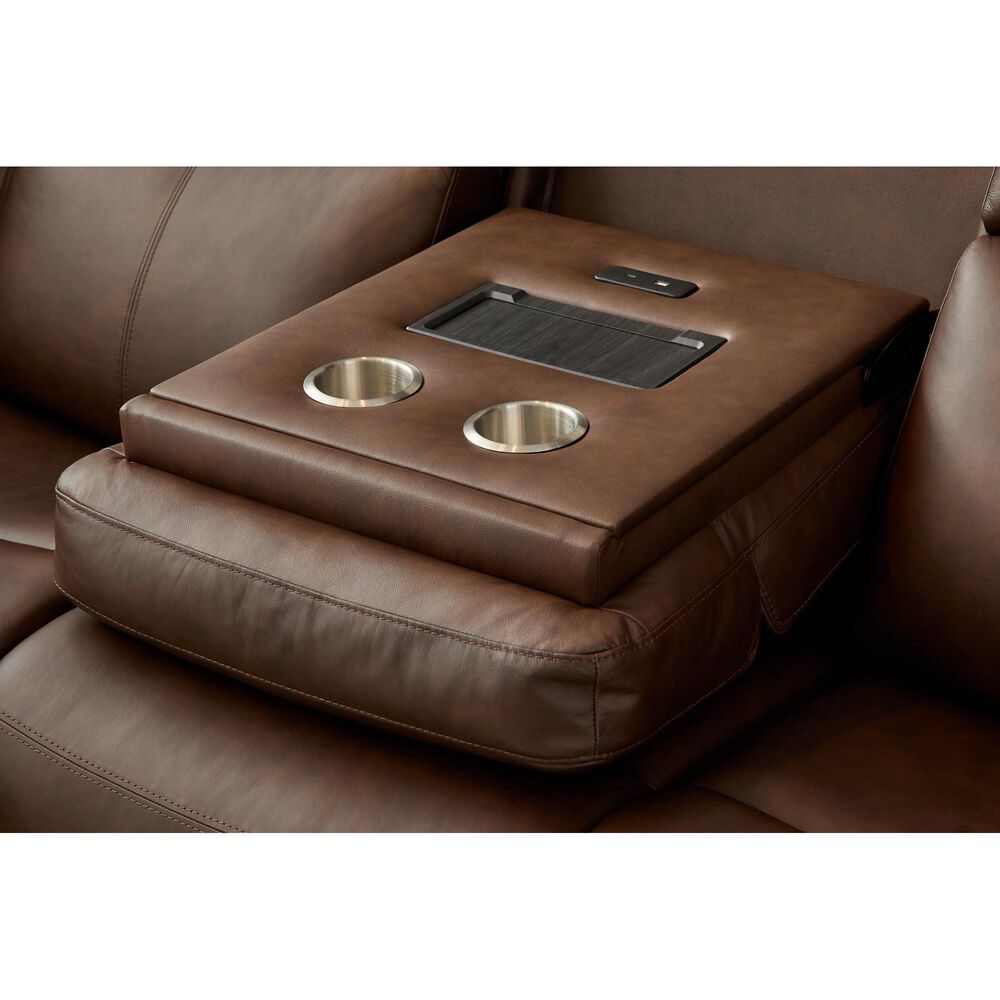 Flexsteel Alister Gliding Power Reclining Sofa with Headrest and Lumbar in Burnt Umber, , large