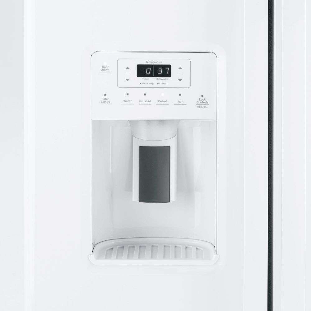 GE Appliances 23 Cu. Ft. Side by Side Refrigerator with External Dispenser in White, , large
