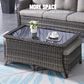 Sunwell Garden 5-Piece Patio Conversation Set with Brown Rattan in Blue, , large