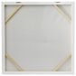 Maple and Jade 39" x 39" Canvas Starburst Radial Wall Art with Silver Frame in White, Blue and Gray, , large