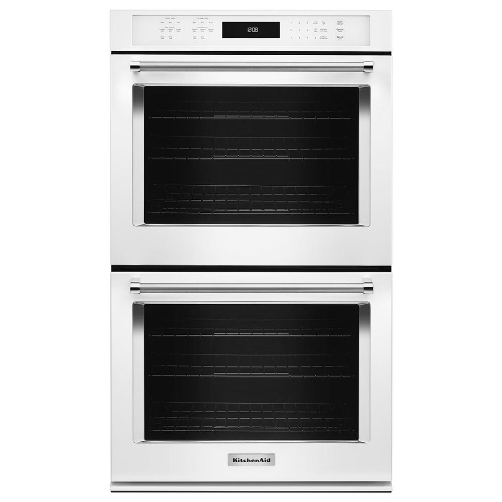KitchenAid 27" Double Wall Oven with Even-Heat True Convection in White, , large