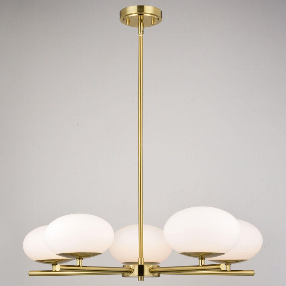 Vaxcel International Co. Ltd. Sloane 5-Light Chandelier in Satin Brass, , large
